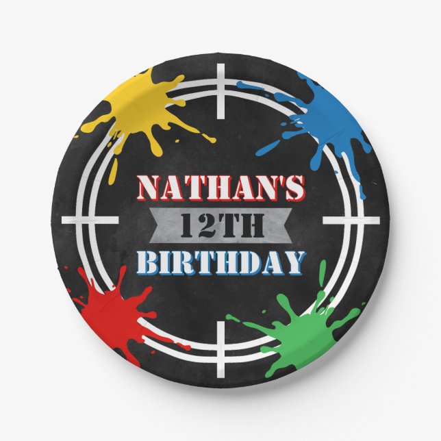 Assiettes En Carton Anniversaire de enfant de tableau (Devant)