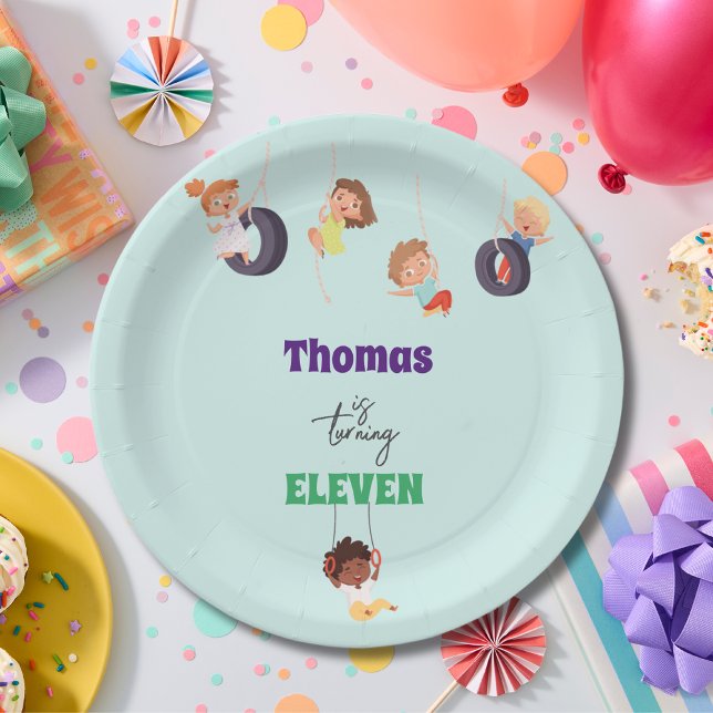 Assiettes En Carton Anniversaire de enfant de terrain de jeu aventure  (Créateur téléchargé)