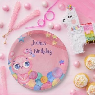 Assiettes En Carton Anniversaire de enfant mignon Little Monster