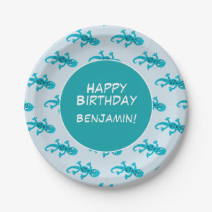 Assiettes En Carton Anniversaire de enfant personnalisé Gecko Lizard