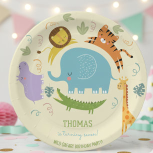 Assiettes En Carton Anniversaire de enfant safari sauvage