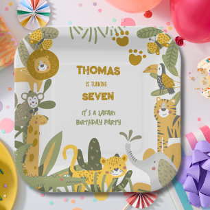 Assiettes En Carton Anniversaire de enfant safari sauvage