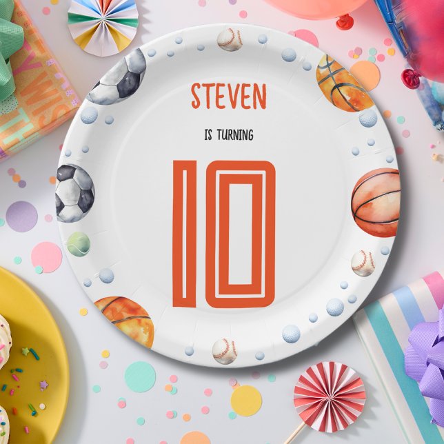 Assiettes En Carton Anniversaire de enfant sportif de balle (Créateur téléchargé)