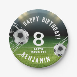 Assiettes En Carton Anniversaire de enfant sportif de football de ball