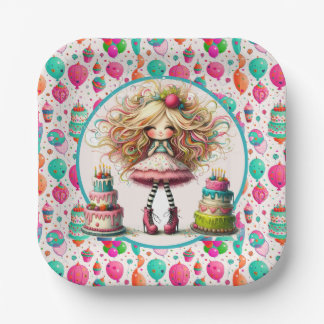 Assiettes En Carton Anniversaire de filles 