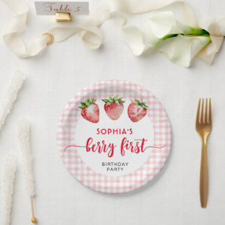 Assiettes En Carton Anniversaire de fraise premier Berry
