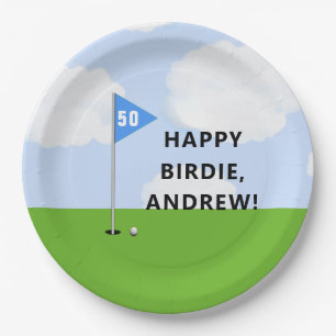 Assiettes En Carton Anniversaire de golf personnalisé