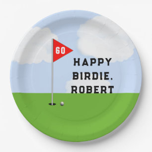 Assiettes En Carton Anniversaire de golf personnalisé