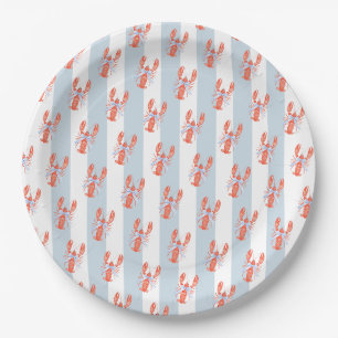 Assiettes En Carton Anniversaire de homard Pinch Me aquarelle