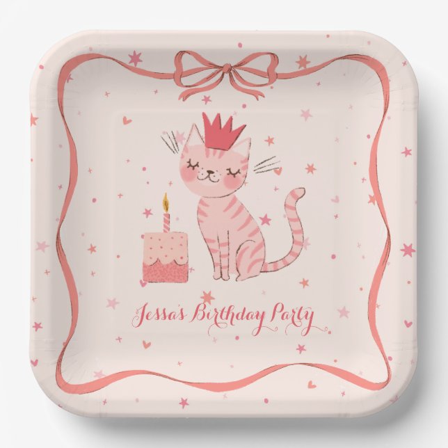 Assiettes En Carton Anniversaire de Jolie Kitty (Recto)