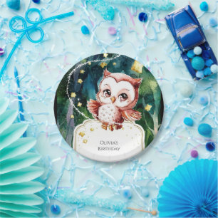 Assiettes En Carton Anniversaire de la Chouette forestière simple