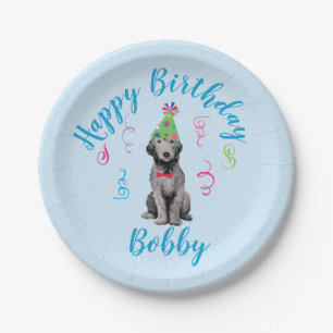 Assiettes En Carton Anniversaire de la fête de Bedlington Terrier Pla
