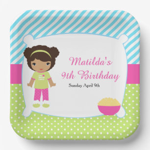 Assiettes En Carton Anniversaire de la fête du bois d'oeuvre afro-amér