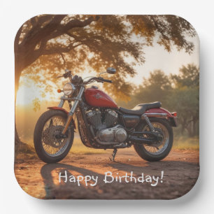 Assiettes En Carton Anniversaire de la moto
