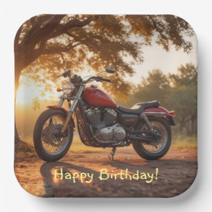 Assiettes En Carton Anniversaire de la moto