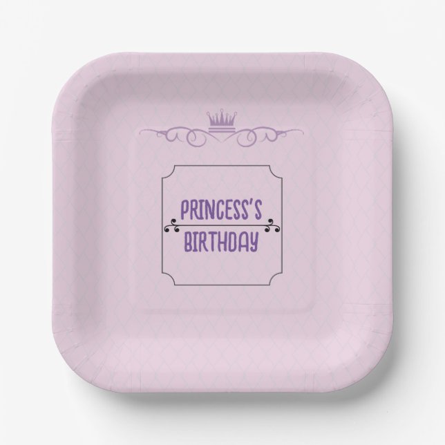 Assiettes En Carton Anniversaire de la princesse (Recto)