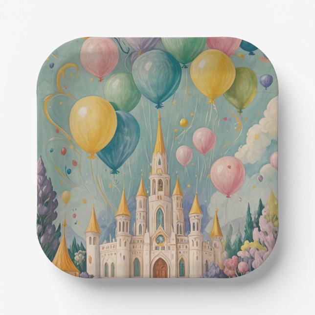 Assiettes En Carton Anniversaire de la princesse (Recto)