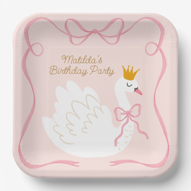 Assiettes En Carton Anniversaire de la princesse de Swan (Recto)