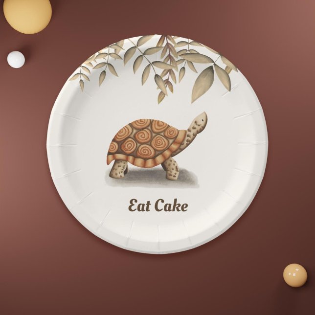 Assiettes En Carton Anniversaire de la tortue (Créateur téléchargé)