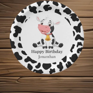 Assiettes En Carton Anniversaire de la vache