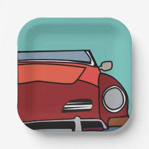 Assiettes En Carton Anniversaire de la Voiture Vintage classique
