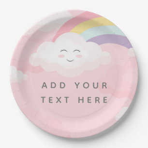 Assiettes En Carton Anniversaire de l'arc-en-ciel coloré