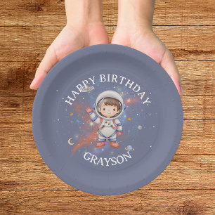 Assiettes En Carton Anniversaire de l'Astronaute Garçon de l'Espace
