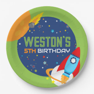 Assiettes En Carton Anniversaire de l'espace hors de ce monde