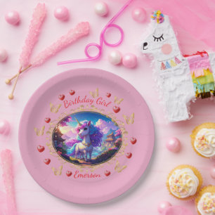 Assiettes En Carton Anniversaire de Licorne Magique