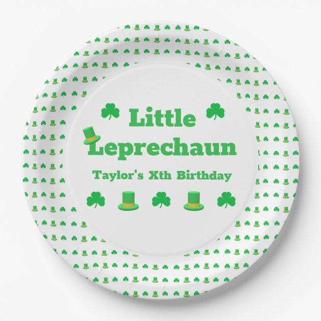 Assiettes En Carton Anniversaire de Little Leprechaun (Devant)