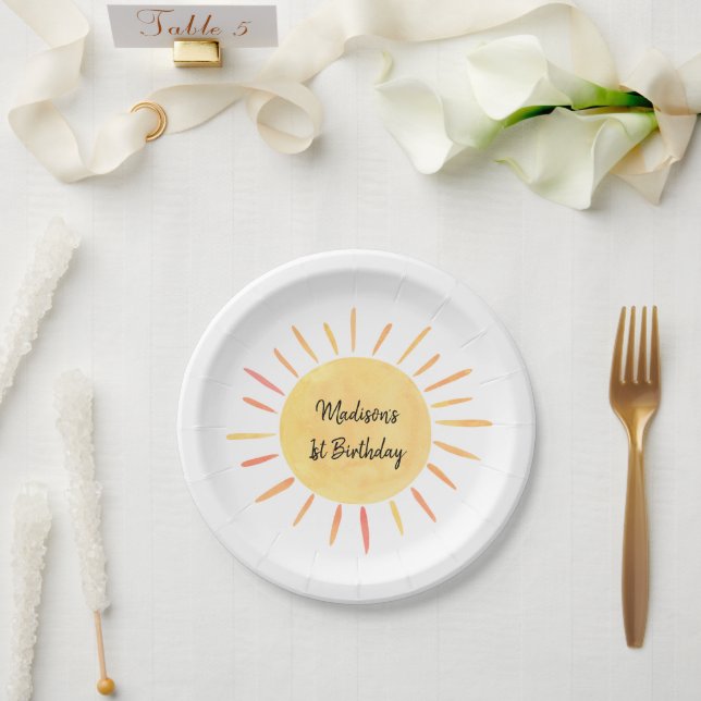Assiettes En Carton Anniversaire de Little Sunshine Boho (Mariage)