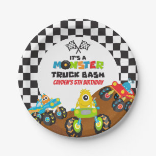 Assiettes En Carton anniversaire de monstres de Monster Truck
