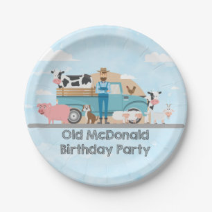 Assiettes En Carton Anniversaire de Old McDonald Farm