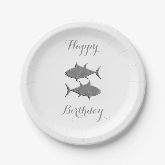 Assiettes En Carton Anniversaire de Pisces Zodiac (Devant)