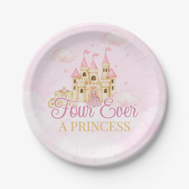 Assiettes En Carton Anniversaire de Princesse (Devant)