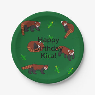 Assiettes En Carton Anniversaire de Red Panda