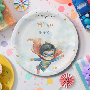 Assiettes En Carton Anniversaire de super-héros superboy enfants