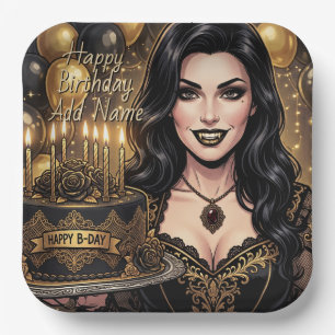 Assiettes En Carton Anniversaire de Vampire Gothique    Fantastique Él