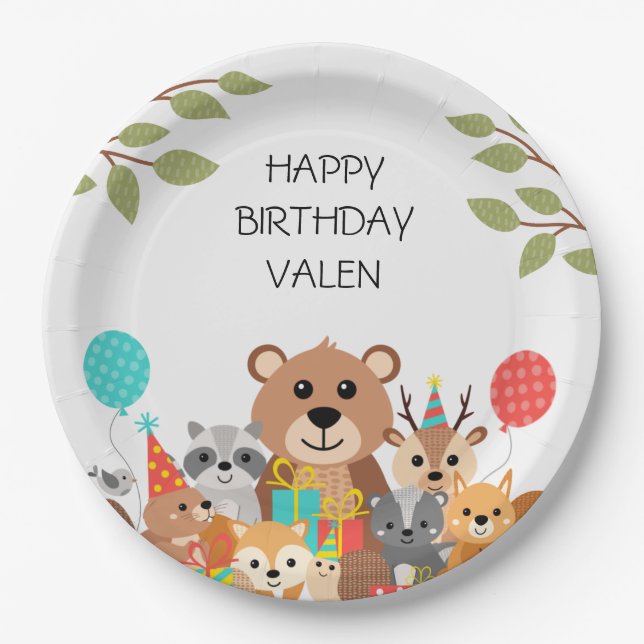 Assiettes En Carton Anniversaire de Wild One 1 an  (Devant)