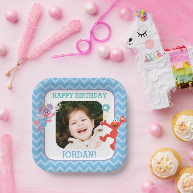 Assiettes En Carton Anniversaire d'Elmo et d'Abby (Fête)