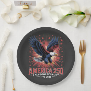 Assiettes En Carton Anniversaire des 250 ans de l'Amérique