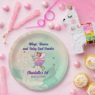 Assiettes En Carton Anniversaire des fées colorées