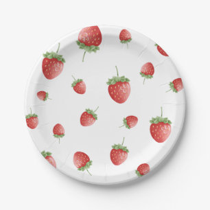 Assiettes En Carton Anniversaire des fraises