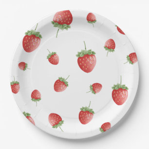 Assiettes En Carton Anniversaire des fraises