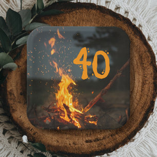 Assiettes En Carton Anniversaire des papas au feu de joie