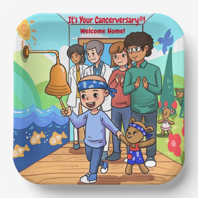 Assiettes En Carton Anniversaire du cancer (Recto)