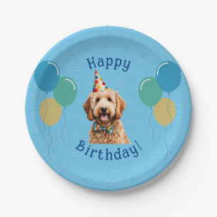 Assiettes En Carton Anniversaire du chien chiot
