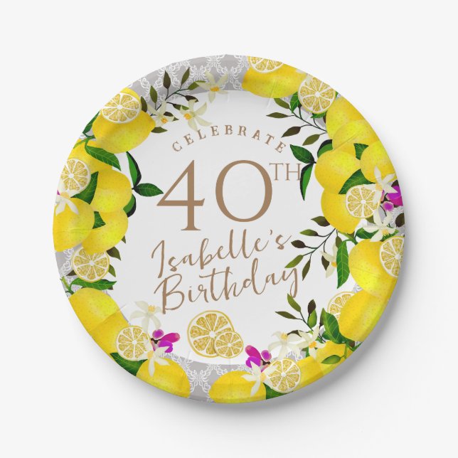 Assiettes En Carton Anniversaire du citron (Devant)