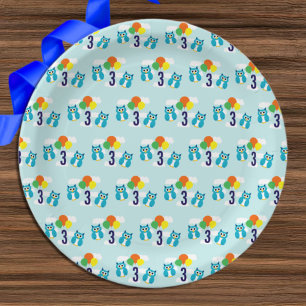 Assiettes En Carton Anniversaire du hibou