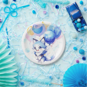 Assiettes En Carton Anniversaire du loup